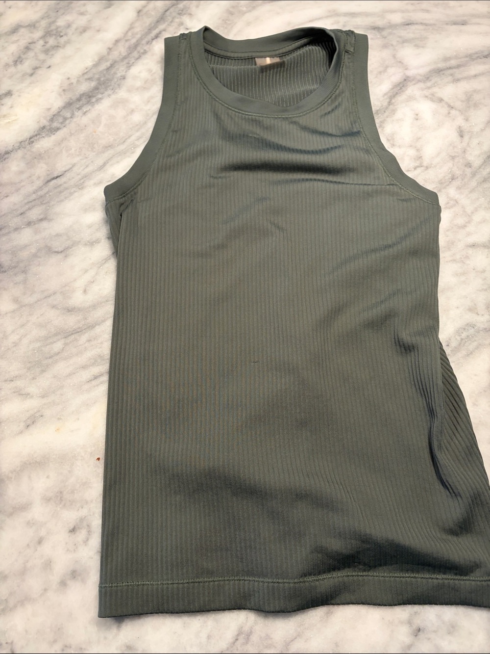 CALIA by Carrie Underwood Olive Green Ribbed Tank Top